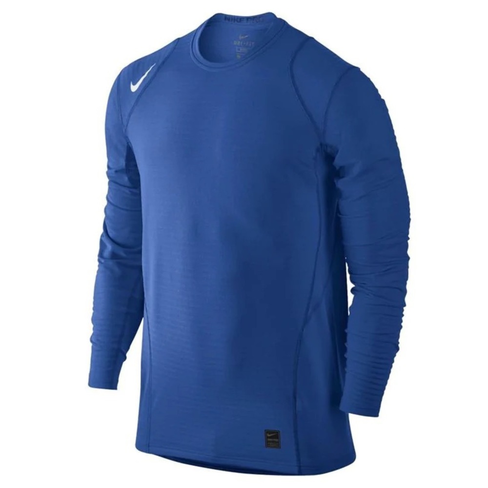 New Nike Pro Warm Long Sleeve Training Shirt Mens Top 725035 480 - Picture 1 of 4